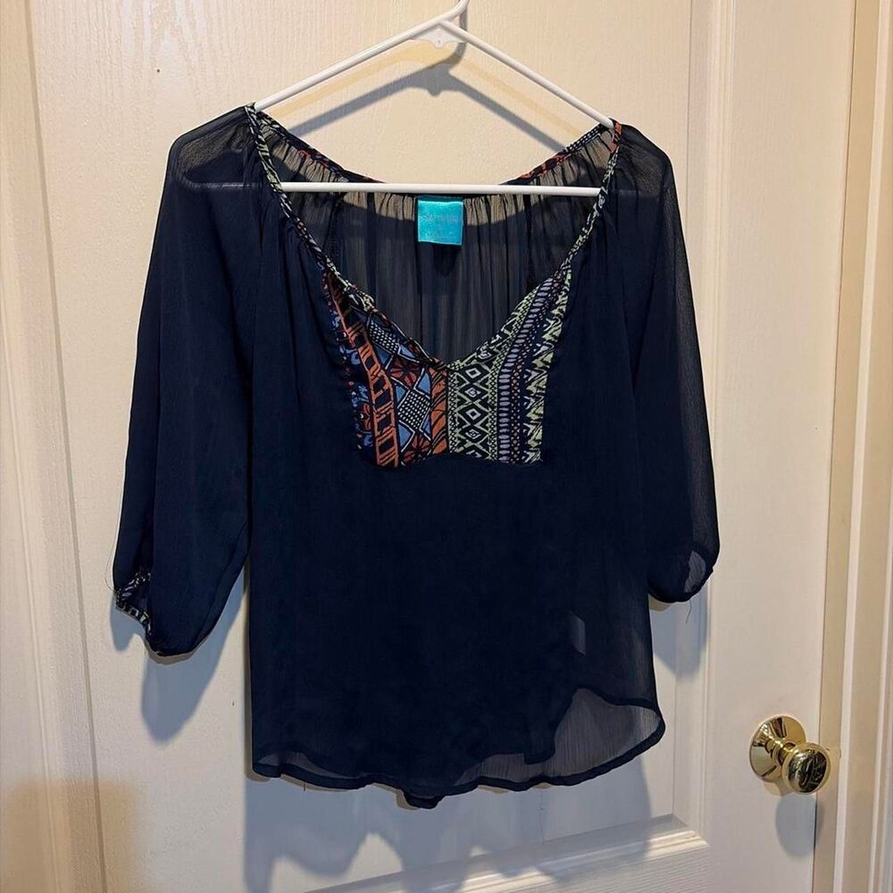 Unbranded Women's Navy and Blue Blouse